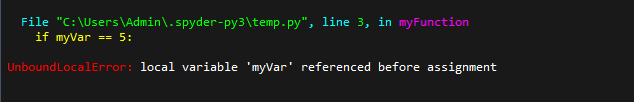nameerror local variable referenced before assignment python